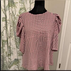Lovelier Dotted Puff Sleeve Blouse